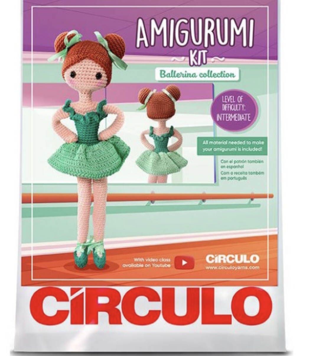 ערכה לסריגת בובה באלרינה ירקרקה - Green Ballerina - מבית CIRCULO